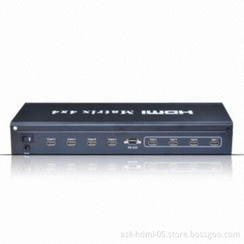 4x4 HDMI Matrix Switcher with RS232 PC Control, Supports CEC